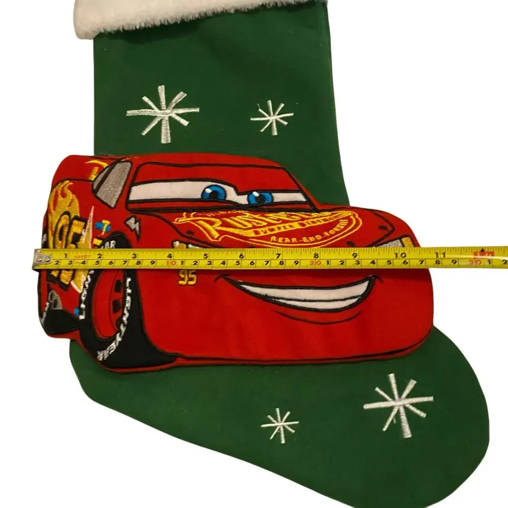 Disney Pixar Cars 3 Lightning McQueen 3D Christmas Stocking Green RUZ Holiday